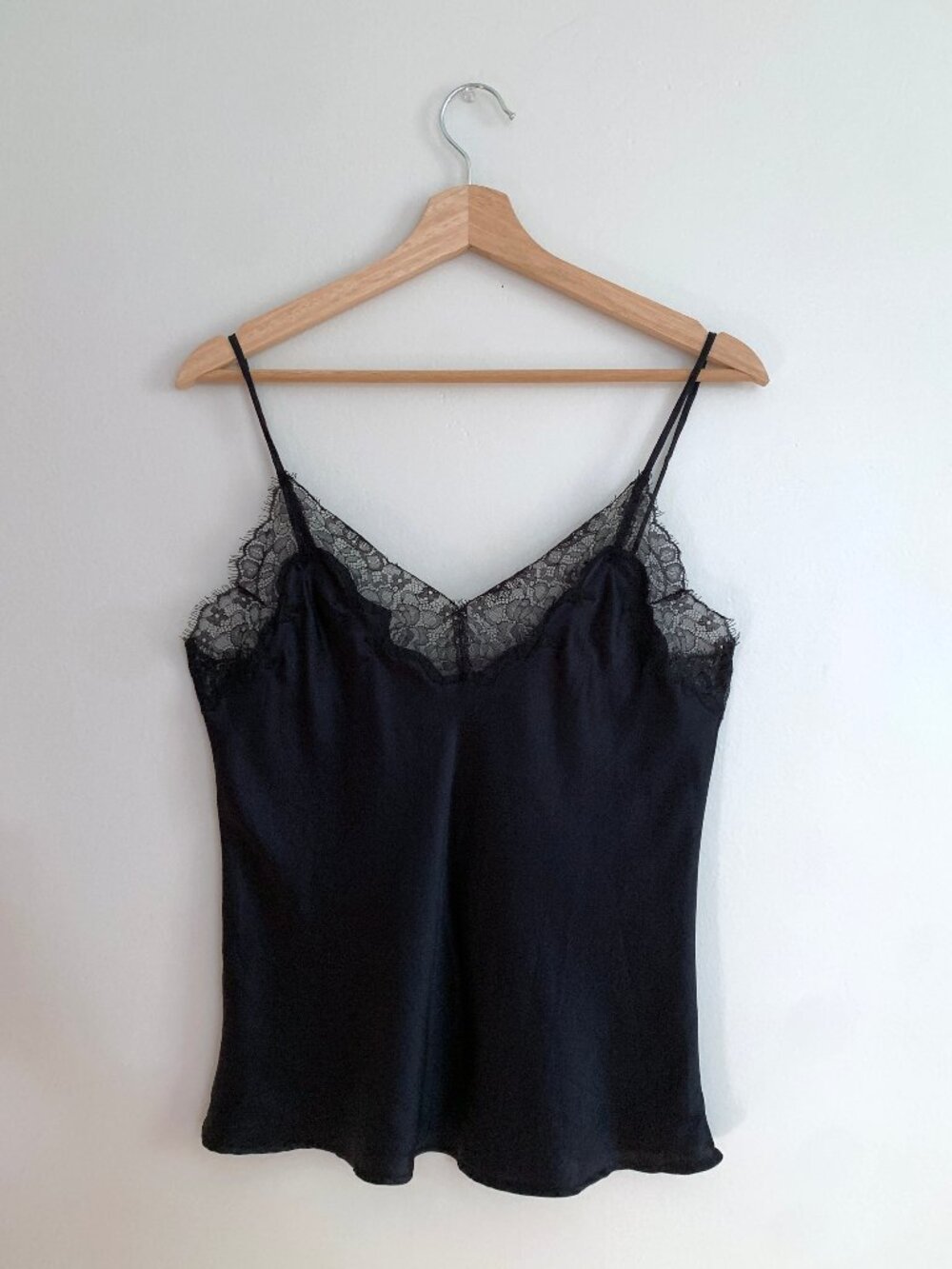 Journelle Charlotte Camisole Black 100% Silk Tank Top Size Small